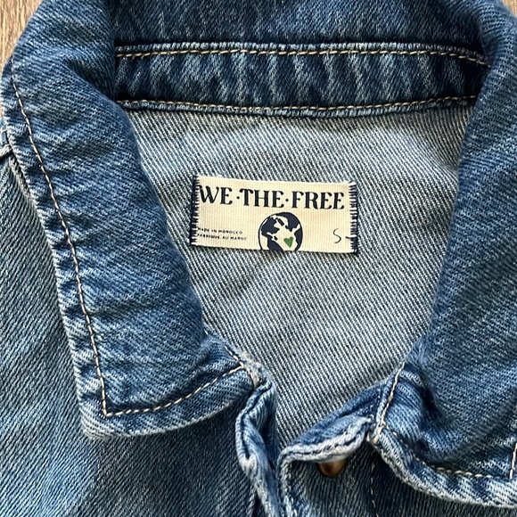 NEW! We The Free xCare Townes High Noon Denim Long Sleeve Pants Jumpsuit  Small - Picture 8 of 10